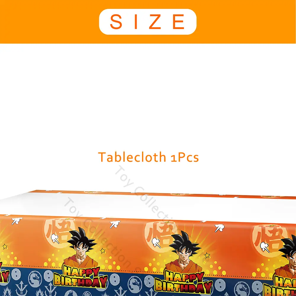 Goku Dragon Ball Z Cartoon Tableware Party Table7-inch 9-inch Plates Tissues Tablecloths Knives Forks Spoons Party Supplie