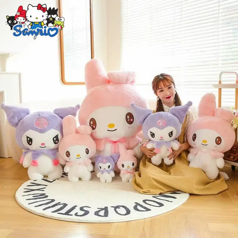 80cm Big Size Sanrio‌‌ Kuromi My Melody Cartoon Anime Plush Stuffed Doll  Room Plushies Bolster Ornaments Children Holiday Gift