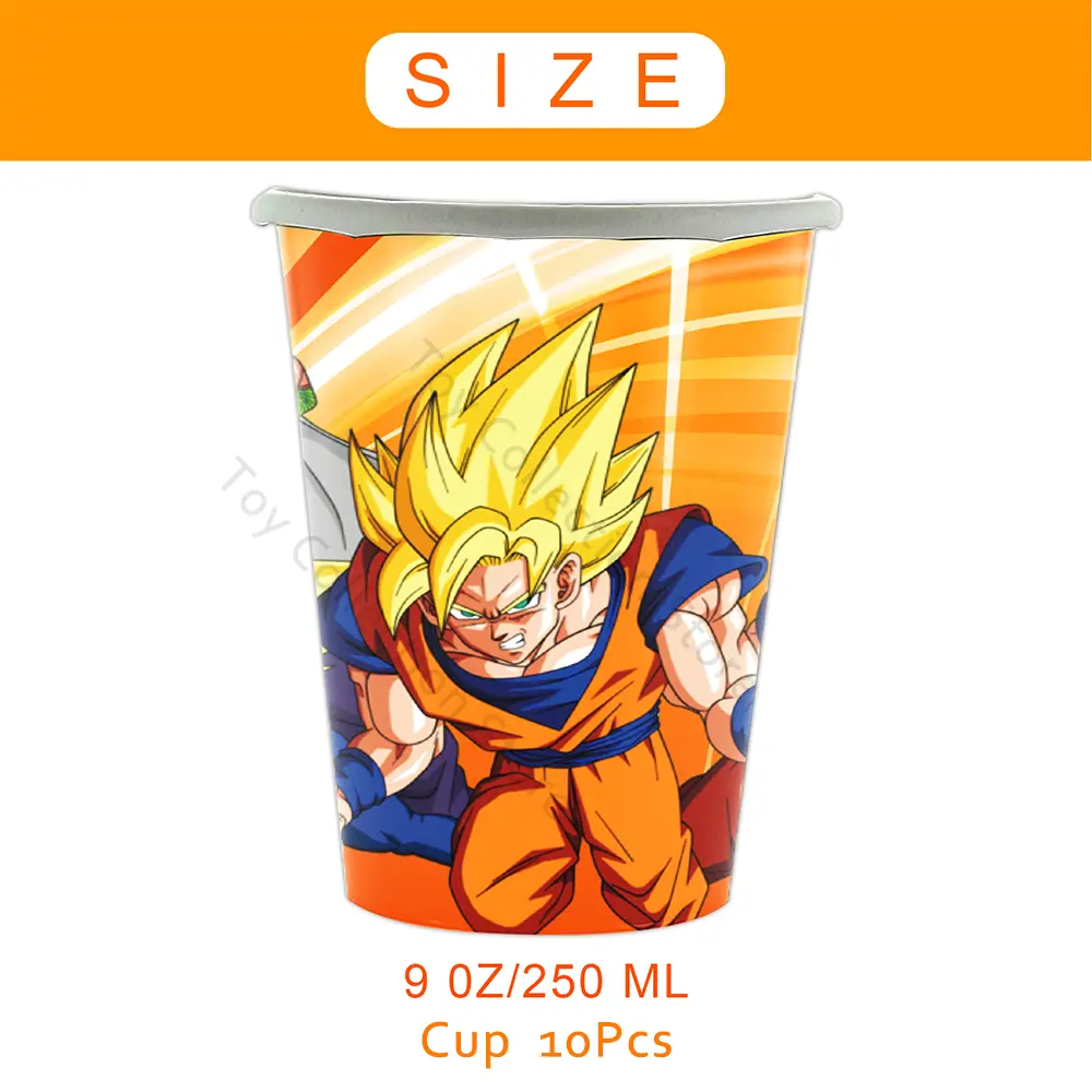 Goku Dragon Ball Z Cartoon Tableware Party Table7-inch 9-inch Plates Tissues Tablecloths Knives Forks Spoons Party Supplie