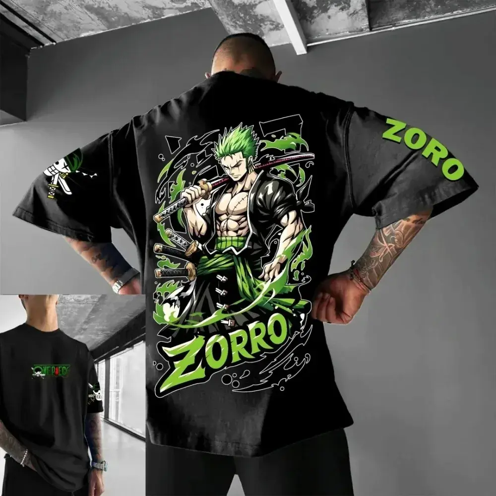 2025 New ONE PIECE Peripheral Short-sleeved T-shirt Japanese Hot-blooded Animation Men's and Women's Summer Loose T-shirt