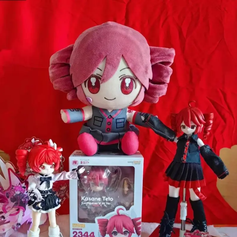 20cm New Anime Cartoon Virtual Singer Kasa Ne Teto Plush Doll Toy Girl Kawaii Sofa Pillow Ornaments Kimono Style Doll Cute Gift