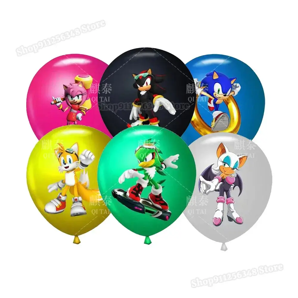 10pcs Sonics Latex Ballons Decoration Hot Game Balloon Children Anime Cartoon Shadow Amy Print Baby Shower Kid Party Supplies