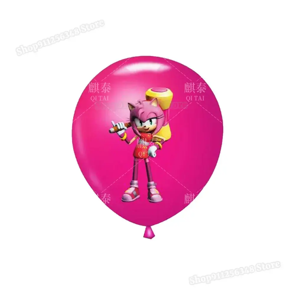 10pcs Sonics Latex Ballons Decoration Hot Game Balloon Children Anime Cartoon Shadow Amy Print Baby Shower Kid Party Supplies