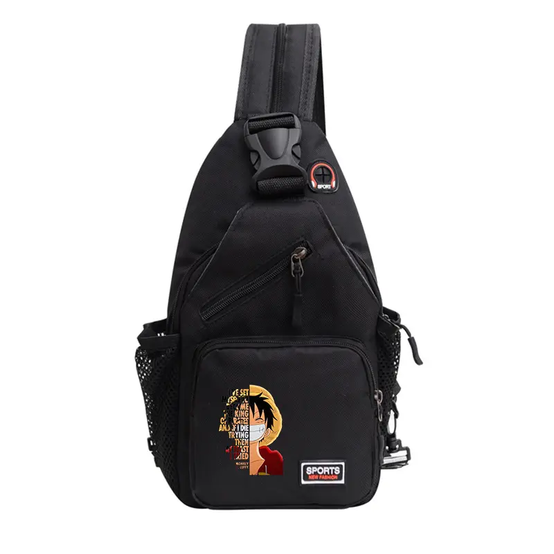 One Piece Anime Chest Bag Men Boys Shoulder Backpack Travel Crossbody Bags Outdoor Handbag Large Capacity Women Cool Satchel Bag