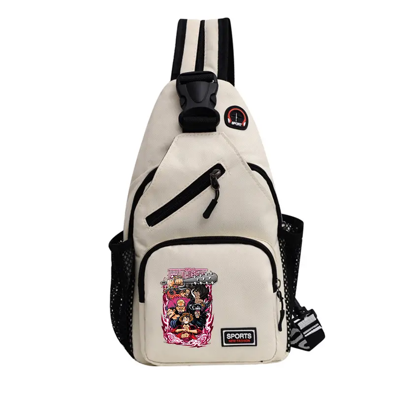 One Piece Anime Chest Bag Men Boys Shoulder Backpack Travel Crossbody Bags Outdoor Handbag Large Capacity Women Cool Satchel Bag