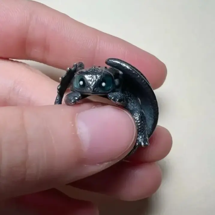 Cute Toothless Ring Anime Dragon Taming Master Role Playing Adjustable Ring