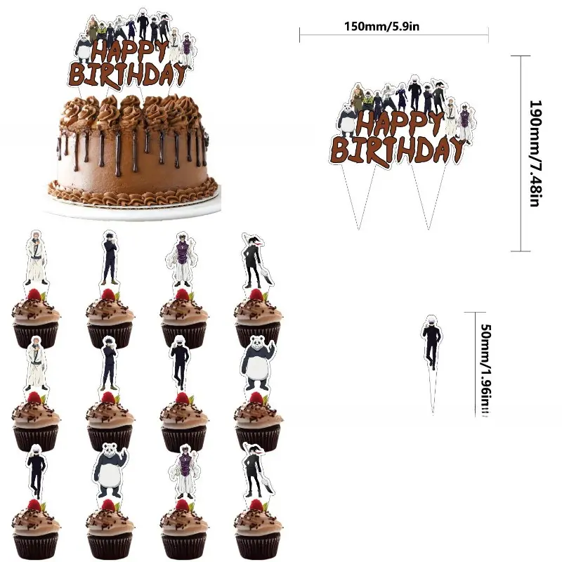 Hot Jujutsu Kaisen Birthday Party Decorations Anime Action Figures Periphery Gojo Satoru Itadori Yuji Diy Theme Party Supplies