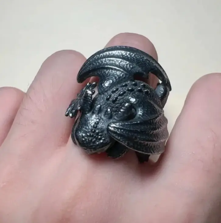 Cute Toothless Ring Anime Dragon Taming Master Role Playing Adjustable Ring