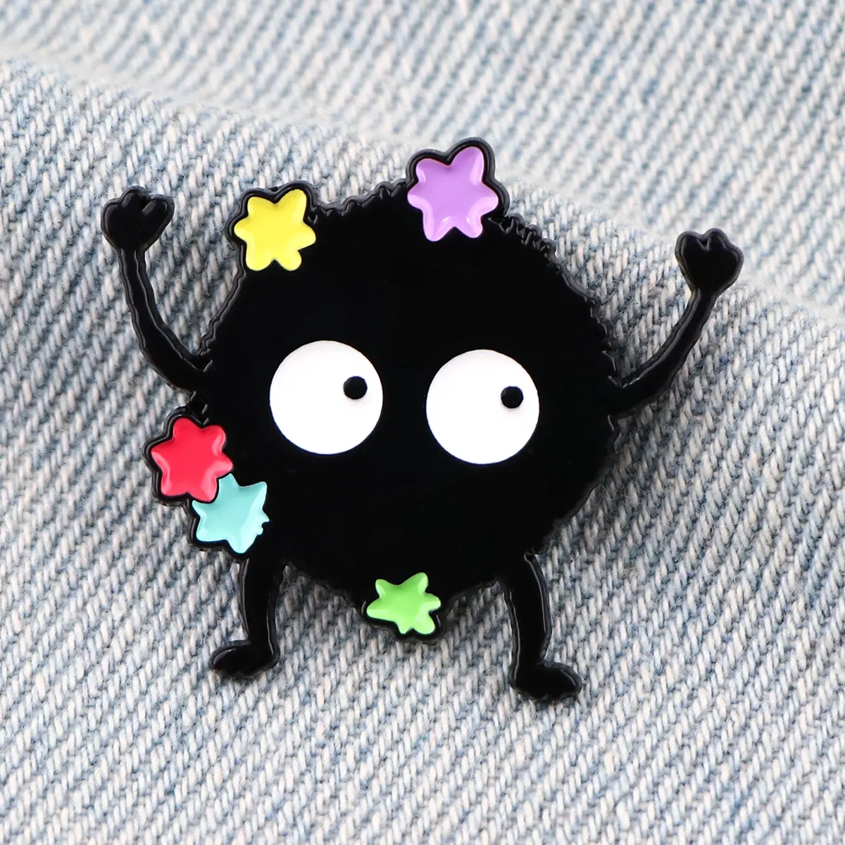 Cute Japanese Anime Black Elf Metal Badges Men Women Enamel Pins Lapel Pins for Backpack Brooch for Clothes Accessories Gifts