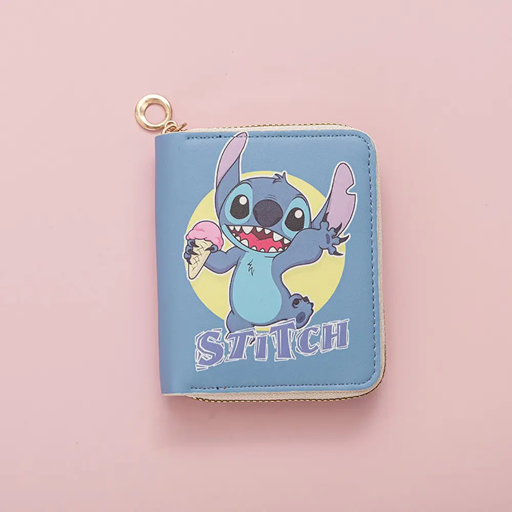 Kawaii Stitch Anime Coin Purse Fashion Cartoon Zipper Wallet  Student Print Card Holder ID Storage Bag Card Pack Christmas Gifts