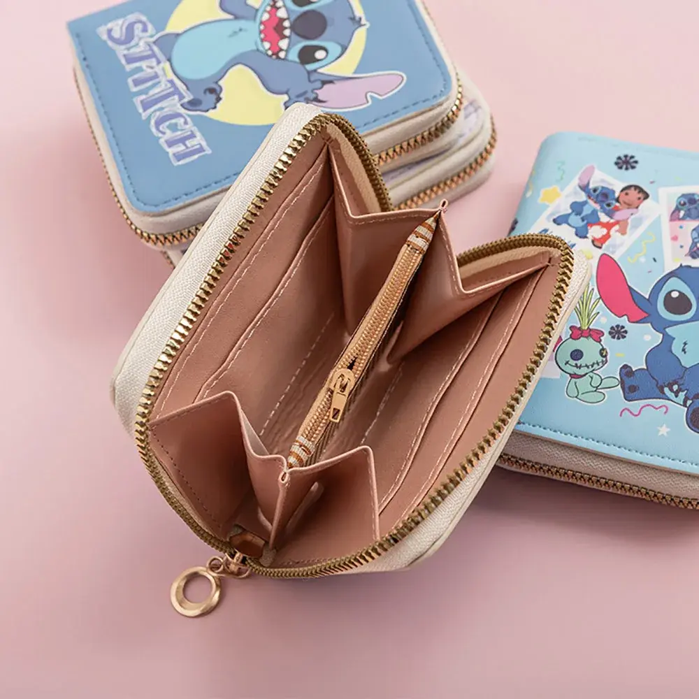 Kawaii Stitch Anime Coin Purse Fashion Cartoon Zipper Wallet  Student Print Card Holder ID Storage Bag Card Pack Christmas Gifts