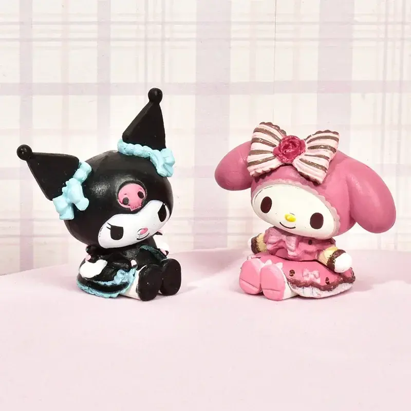 5Pcs Set Sanrio Anime Figure Doll 3-4cm Kawaii Kuromi Melody Model Accessories Children's Toys Gift Action Figures Hobbies Gifts