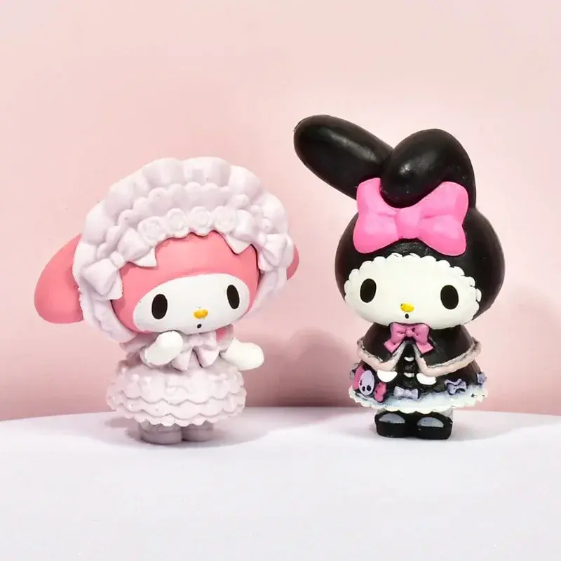 5Pcs Set Sanrio Anime Figure Doll 3-4cm Kawaii Kuromi Melody Model Accessories Children's Toys Gift Action Figures Hobbies Gifts