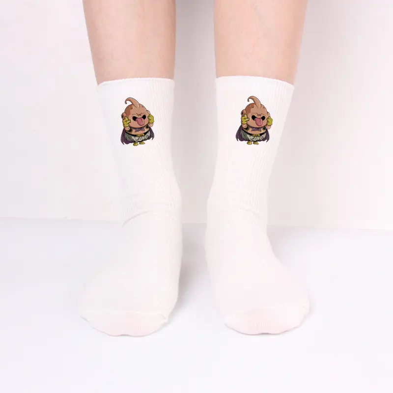 Dragon Ball Anime Majin Buu Long Socks Autumn Cute Cartoon Harajuku Cotton Socks Kawaii Long Stockings Knitted Socks Kids Gift
