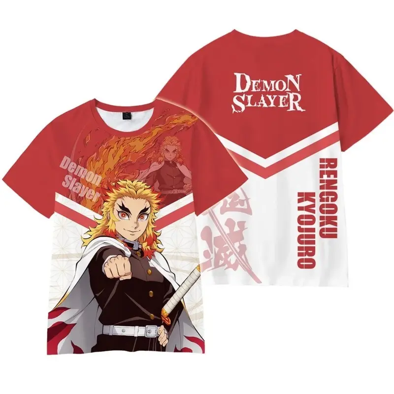 Boy's Shirt Anime Demon Killer Shirt Cosplay Top Cartoon T-shirt Fashionable Casual Short Sleeved Japanese Anime T-shirt