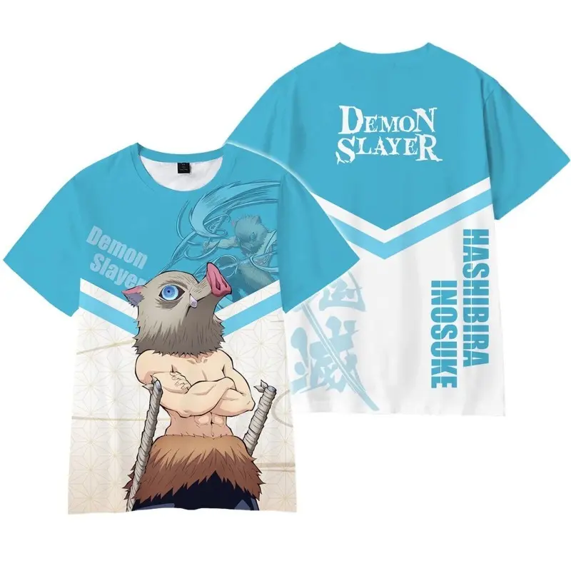 Boy's Shirt Anime Demon Killer Shirt Cosplay Top Cartoon T-shirt Fashionable Casual Short Sleeved Japanese Anime T-shirt