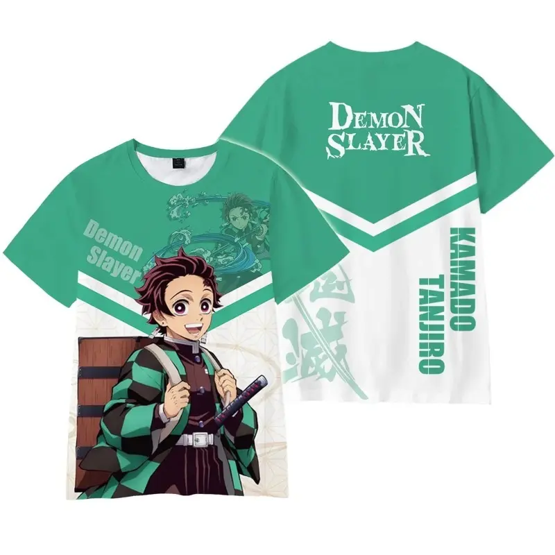 Boy's Shirt Anime Demon Killer Shirt Cosplay Top Cartoon T-shirt Fashionable Casual Short Sleeved Japanese Anime T-shirt