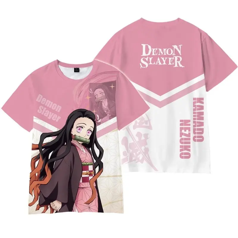 Boy's Shirt Anime Demon Killer Shirt Cosplay Top Cartoon T-shirt Fashionable Casual Short Sleeved Japanese Anime T-shirt