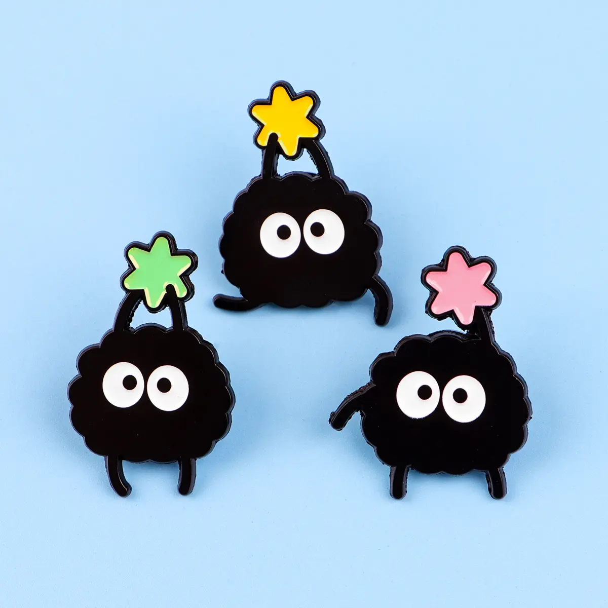 Cute Black Charcoal Enamel Pin Anime Elf Badges on Backpack Women's Brooches Hat Lapel Pins Cosplay Accessories Toys Gifts