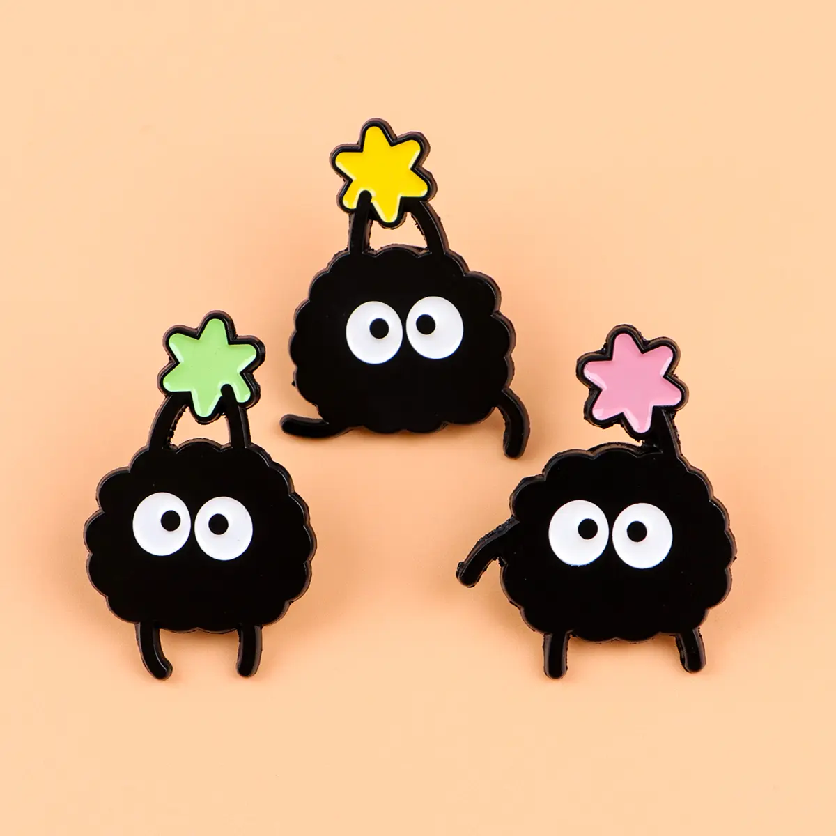 Cute Black Charcoal Enamel Pin Anime Elf Badges on Backpack Women's Brooches Hat Lapel Pins Cosplay Accessories Toys Gifts