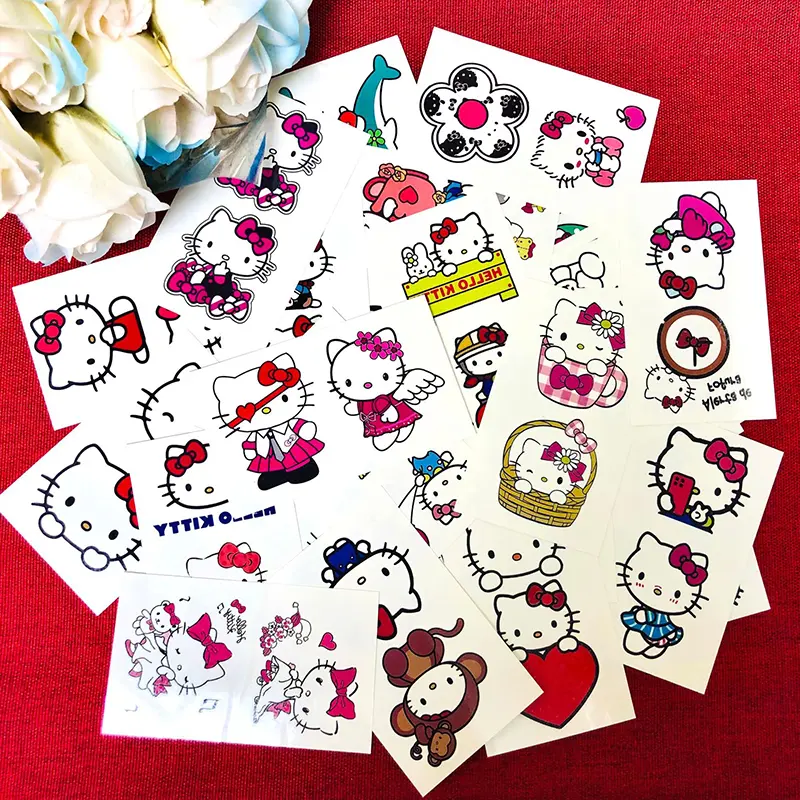 30Pcs Sanrio Cartoon Temporary Tattoos Stickers Kuromi Hello Kitty Cute Waterproof Durable Fake Tattoo Stickers Girls Boy Gifts