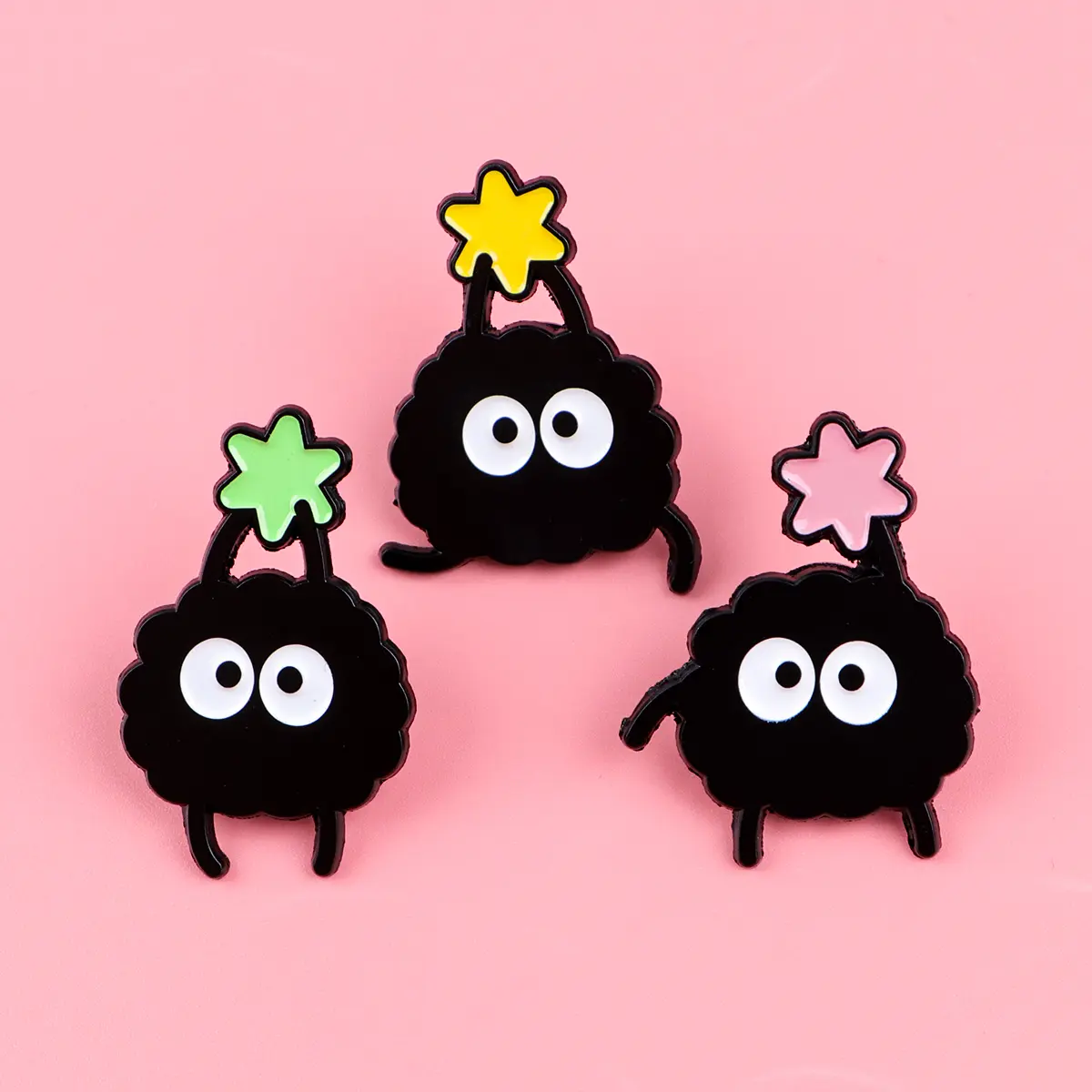 Cute Black Charcoal Enamel Pin Anime Elf Badges on Backpack Women's Brooches Hat Lapel Pins Cosplay Accessories Toys Gifts