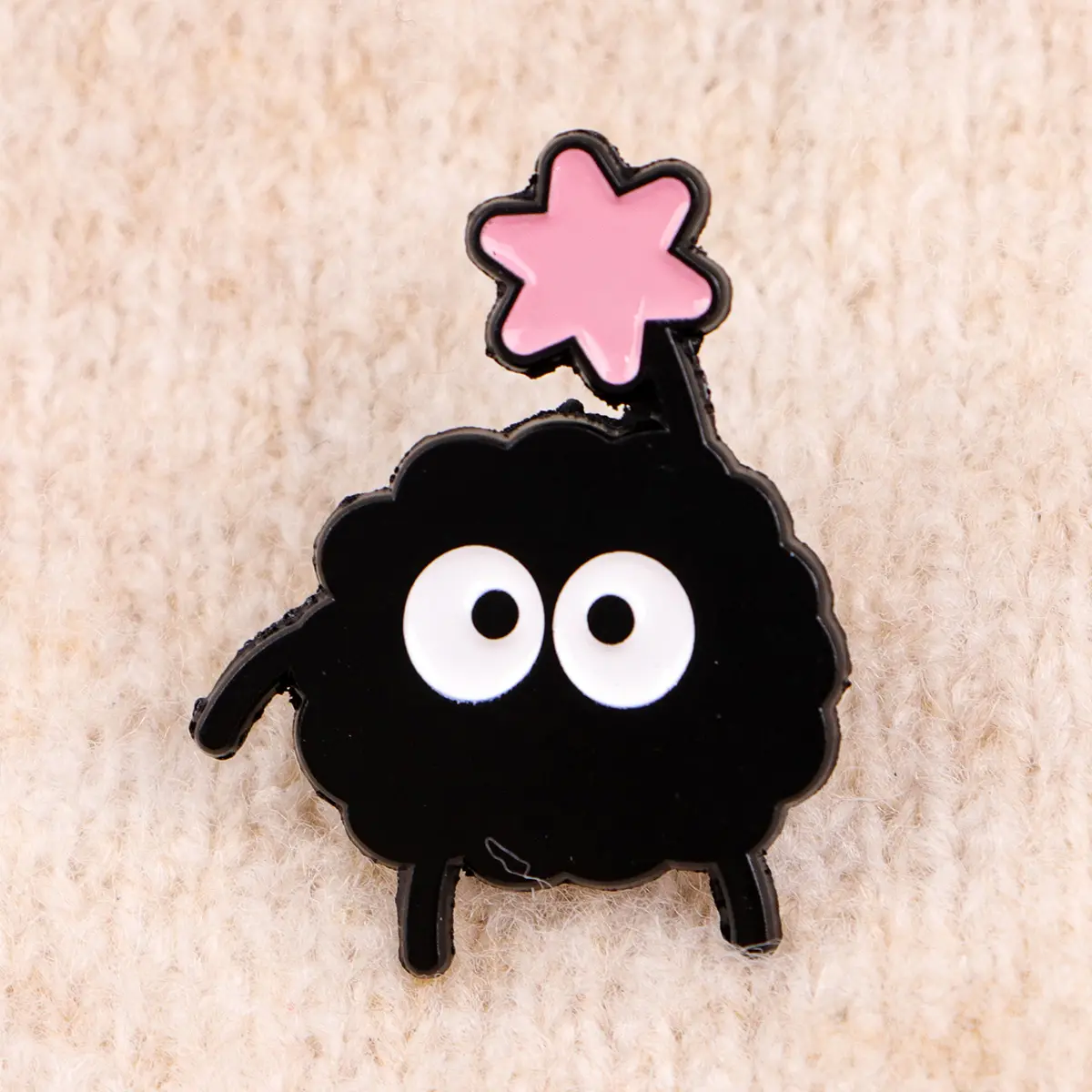 Cute Black Charcoal Enamel Pin Anime Elf Badges on Backpack Women's Brooches Hat Lapel Pins Cosplay Accessories Toys Gifts