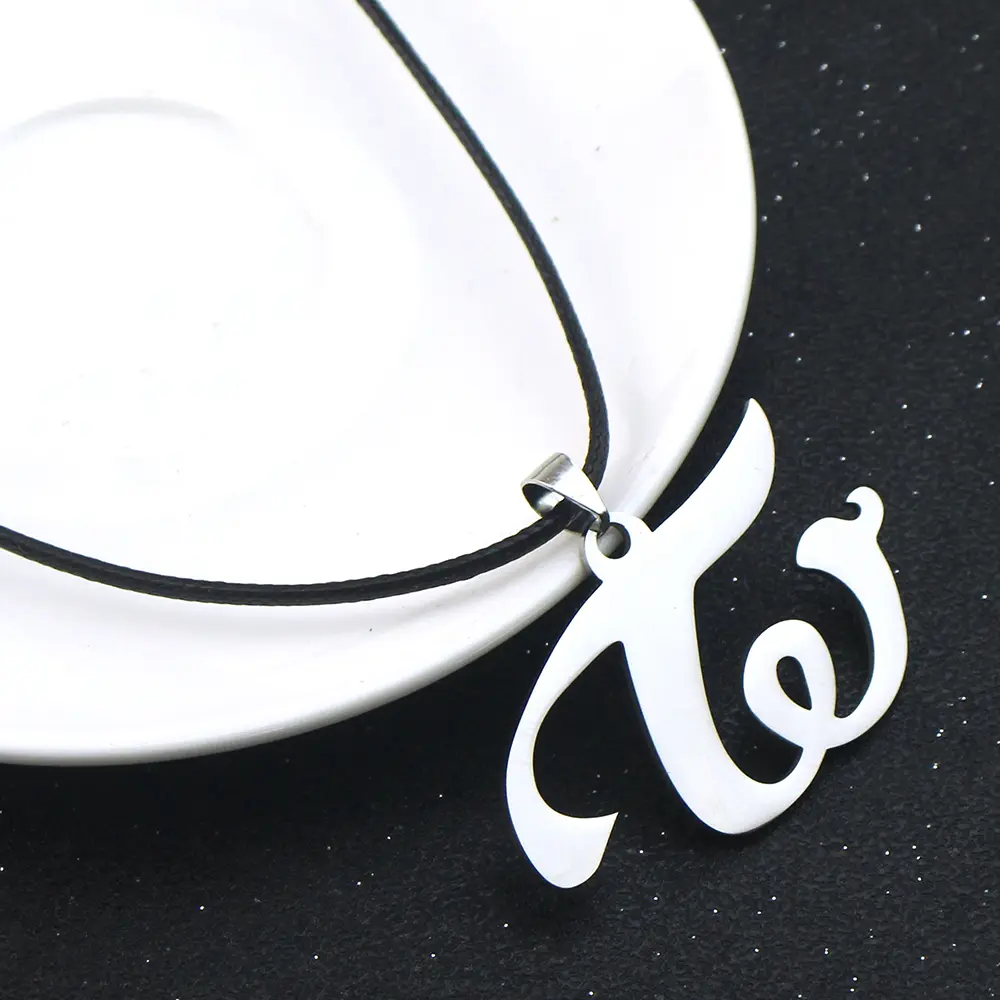 Kpop Group Twice W Logo Leather Titanium Steel Pendant Necklace For Women Jewelry Collares