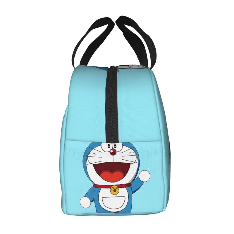 Custom D-Doraemons Cartoon Resuable Lunch Boxes for Women Waterproof Thermal Cooler Food Insulated Lunch Bag Office Work