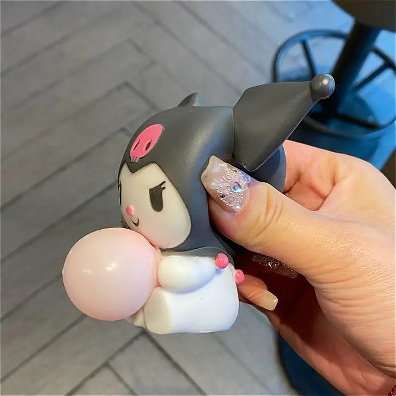 Sanrio Stress Relieving Toy Cartoon Kuromi Blows Bubbles Meleti Kawaii Pinch Music Doll Stress Relieving Tool Release Pinch Ball