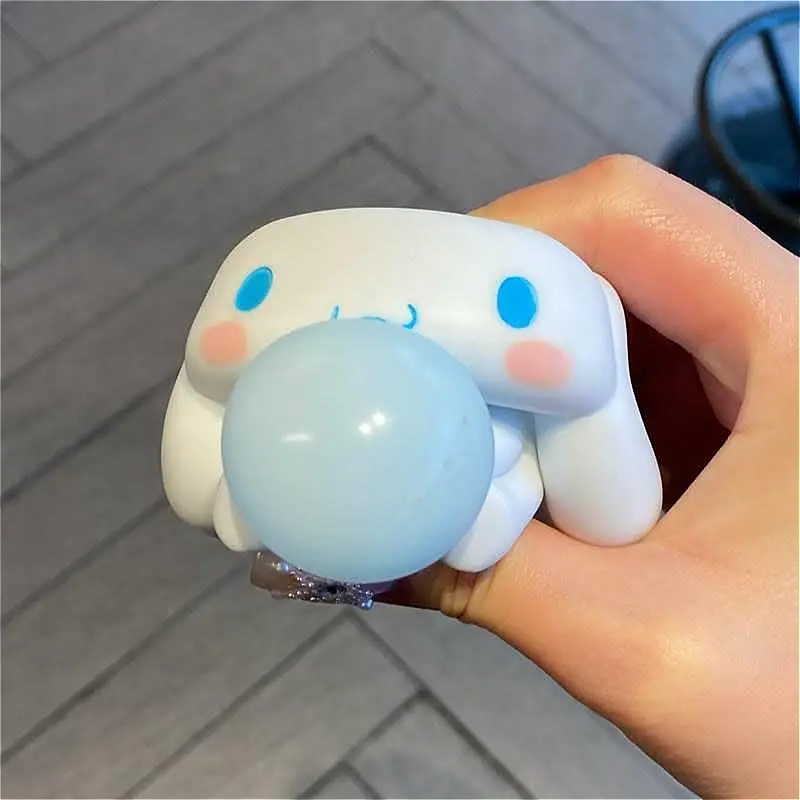 Sanrio Stress Relieving Toy Cartoon Kuromi Blows Bubbles Meleti Kawaii Pinch Music Doll Stress Relieving Tool Release Pinch Ball