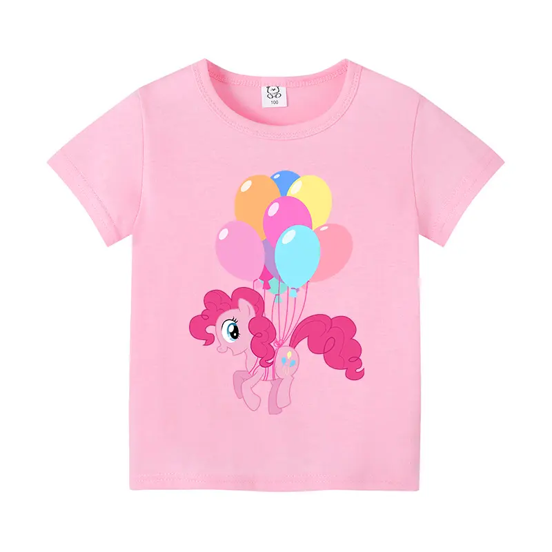 My Little Ponys Cotton T-shirt Summer Kids Clothes Kawaii Cartoon Unicorn Print Short Sleeve Girls Boys Tees Tops Children Gifts