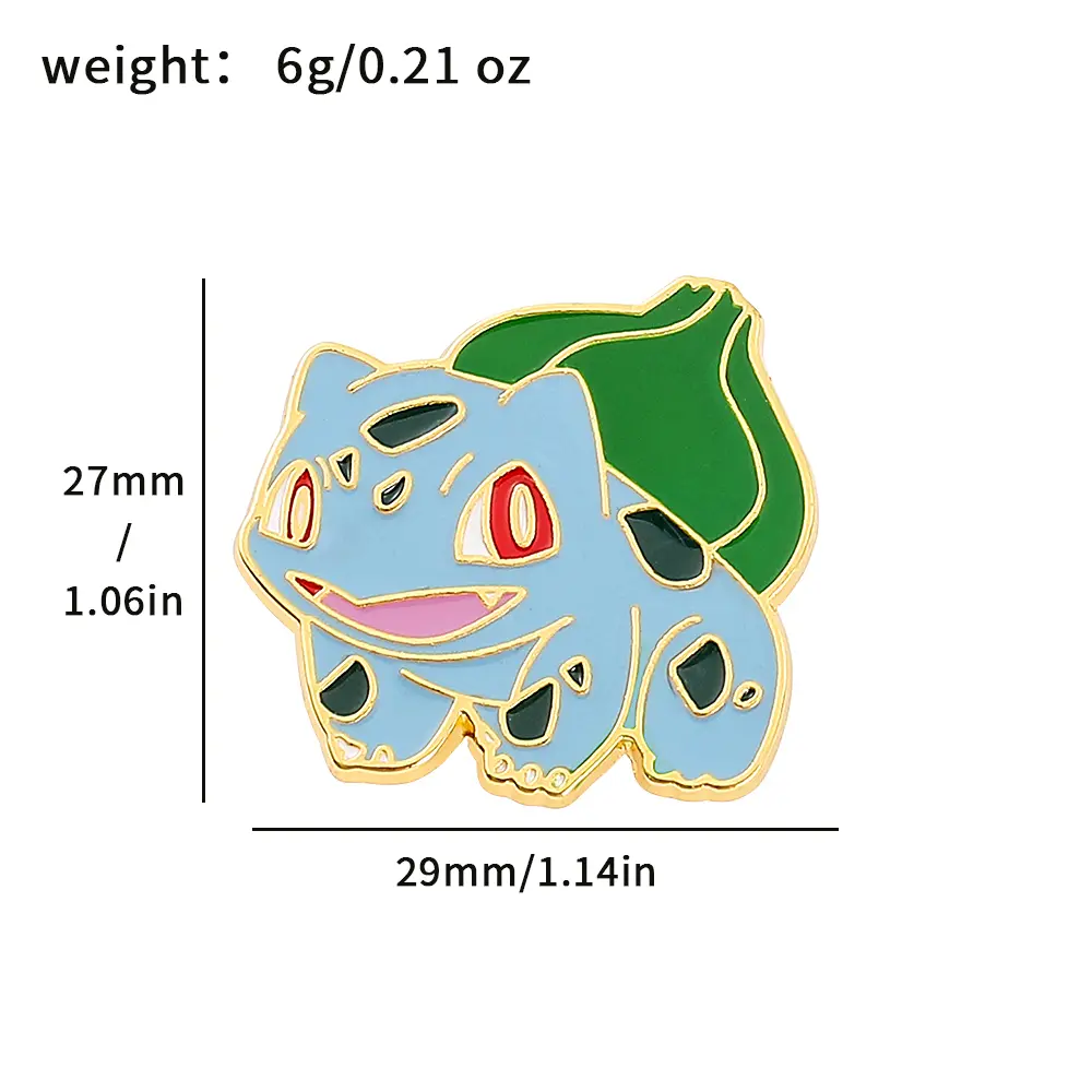 Anime Brooch Pins for Backpack  Brooch Pokeball Gengar Meowth Pikachu Squirtle Cute Enamel Pin Kids Gift Accessories