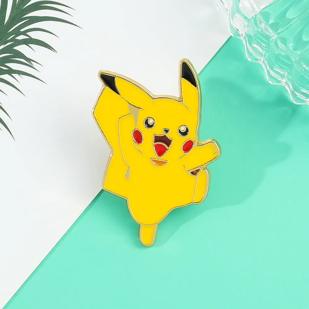 Anime Brooch Pins for Backpack  Brooch Pokeball Gengar Meowth Pikachu Squirtle Cute Enamel Pin Kids Gift Accessories