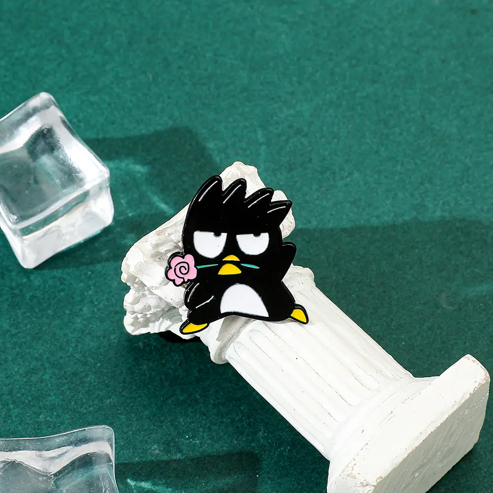 Sanrio Badtz-Maru Cute Cartoon Enamel Metal Badge Brooch Creative Cosplay Accessory & Gift for Anime Lovers