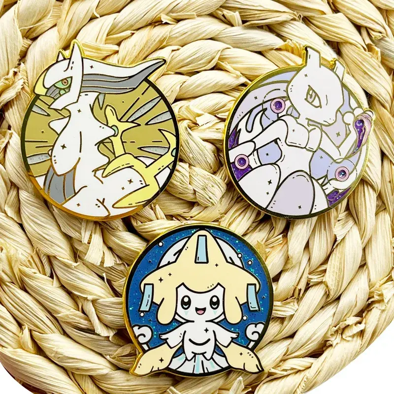 Pokemon Arceus Mewtwo Jirachi Brooches Enamel Pins Cartoon Anime Badges Backpack Hat Shirt Lapel Pin Jewelry Gifts for Friends