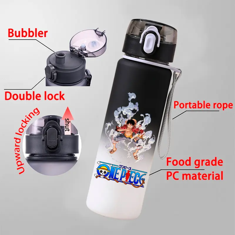 550ml ONE PIECE Water Bottle Nika Luffy Large Capacity Portable Outdoor Sports Childrens Drinking Water Cup Holiday Gifts Aldult