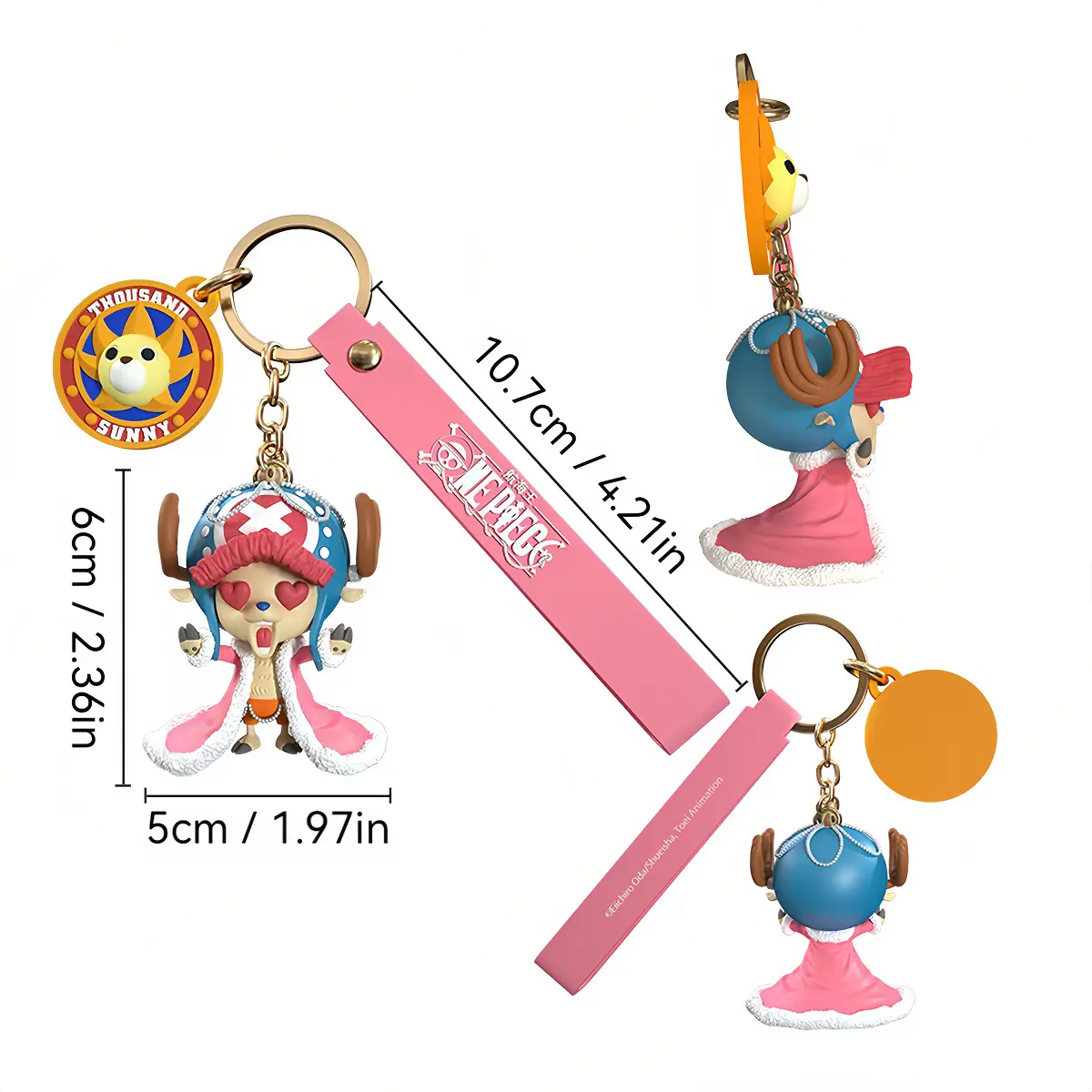 Genuine ONE PIECE  Anime Figure Monkey D Luffy Chopper Cartoon keychain Bag Ornament Dolls Kids Birthday Present Xmas Toy Gifts