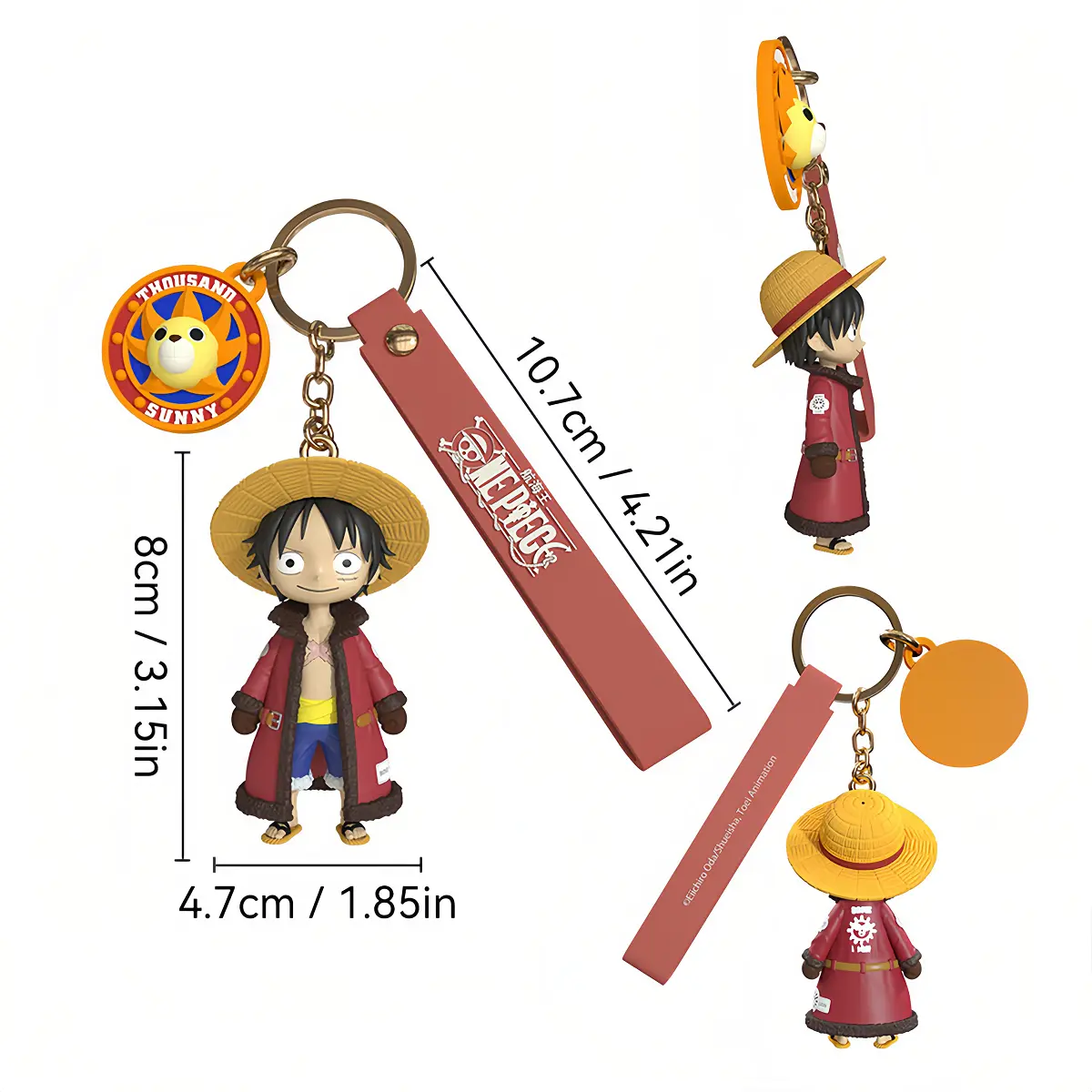 Genuine ONE PIECE  Anime Figure Monkey D Luffy Chopper Cartoon keychain Bag Ornament Dolls Kids Birthday Present Xmas Toy Gifts