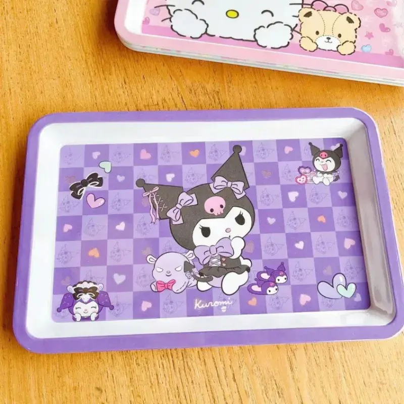 Sanrio Hello Kitty Dinner Plate Household Large Tray Square Fruit Plate Candy Snack Table Garbage Plate Kitchen Supplies Pallet