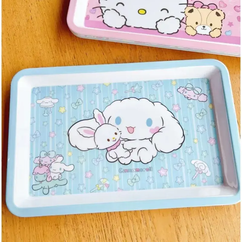 Sanrio Hello Kitty Dinner Plate Household Large Tray Square Fruit Plate Candy Snack Table Garbage Plate Kitchen Supplies Pallet