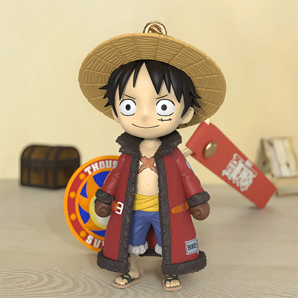 Genuine ONE PIECE  Anime Figure Monkey D Luffy Chopper Cartoon keychain Bag Ornament Dolls Kids Birthday Present Xmas Toy Gifts