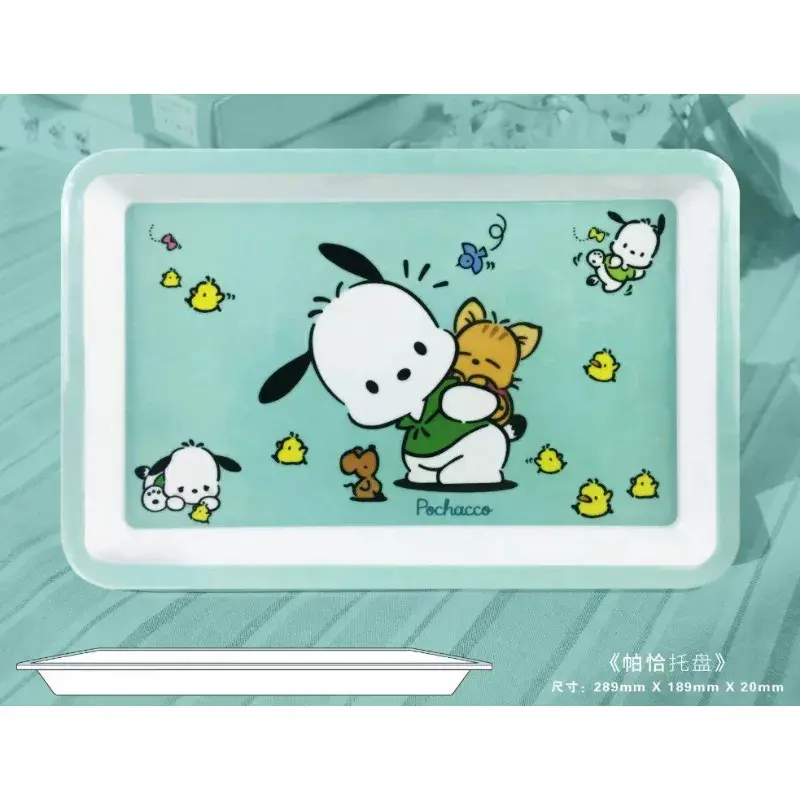Sanrio Hello Kitty Dinner Plate Household Large Tray Square Fruit Plate Candy Snack Table Garbage Plate Kitchen Supplies Pallet