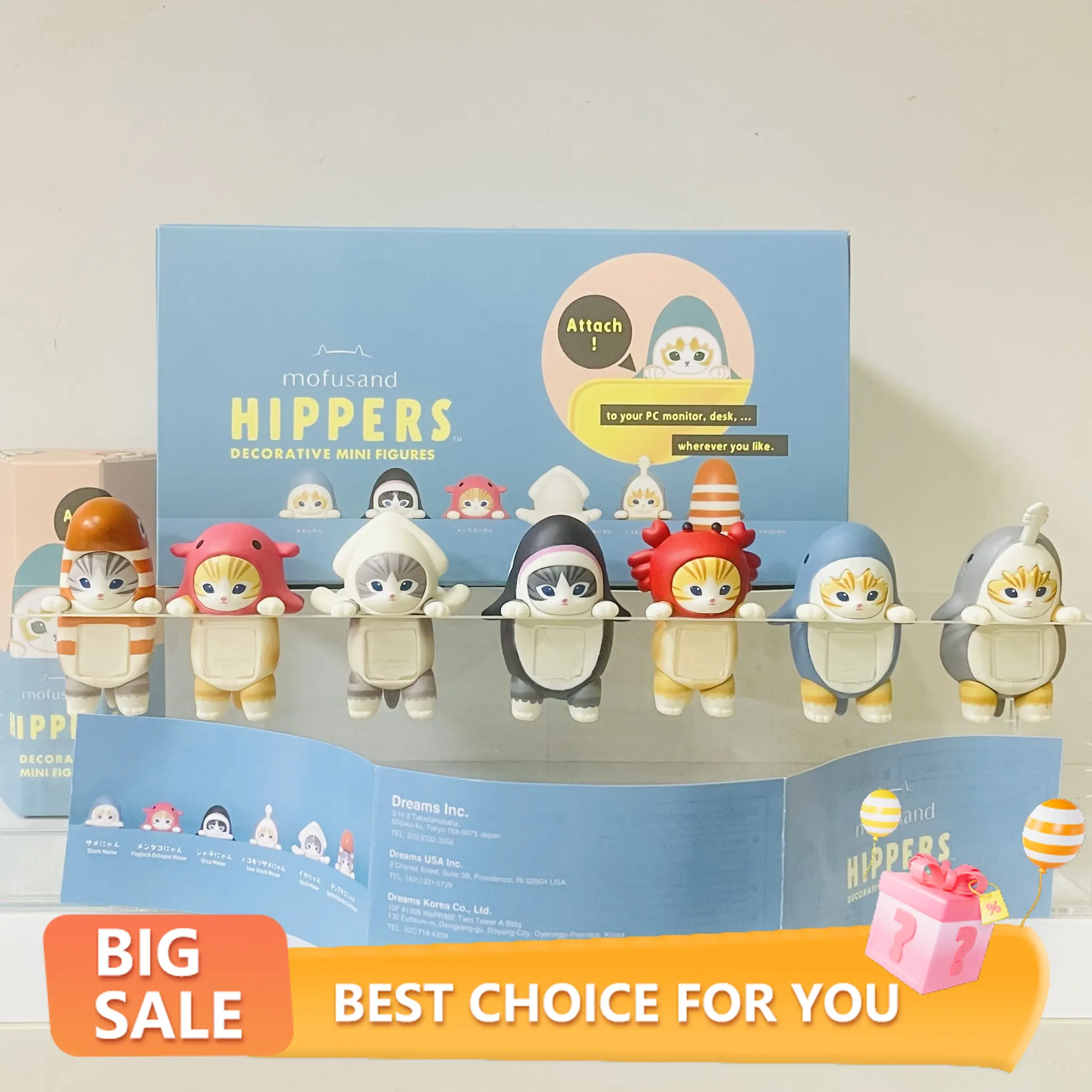 1PCS Mofusand Hippers Series Sonny Angel Cute Kawaii Anime Figure Phone Pendant Charm Toy Collectible Gift for Kids Girls Boys