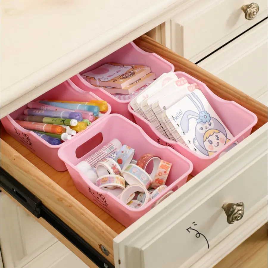 1/3/6pcs HelloKittyes cute desktop stationery and sundries tidying boxes without lids nuts snacks boxes