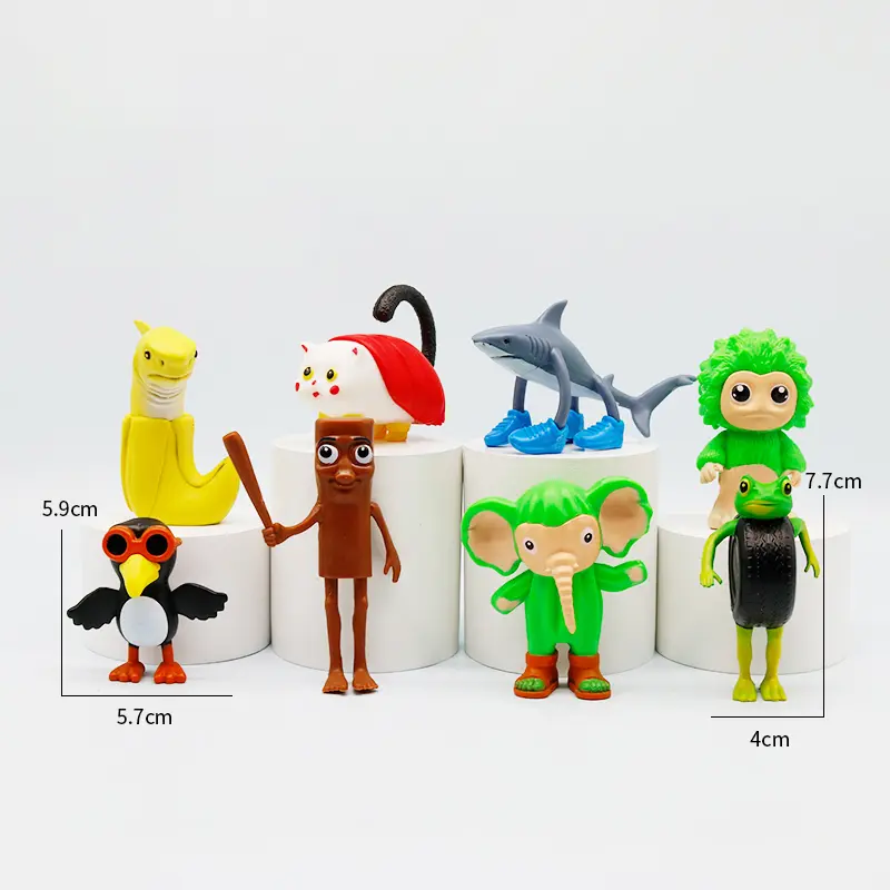 5/6/8/12pcsTungtungtungSahur Brainrot Wooden Stick Dolls Ornaments Desktop Decor Tralalero Tralala Ornaments for Kid Gift