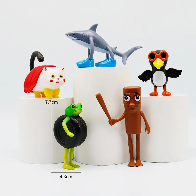 5/6/8/12pcsTungtungtungSahur Brainrot Wooden Stick Dolls Ornaments Desktop Decor Tralalero Tralala Ornaments for Kid Gift