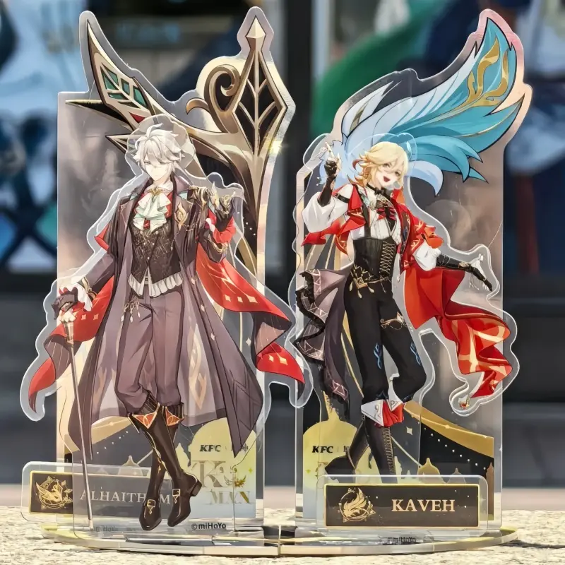 Anime Genshin Impact X Kfc Cosplay Alhaitham Kaveh Acrylic Standing Plates Badges Sent On June 30th Birthday Toy Graduation Gift