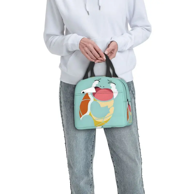 Custom Squirtles Anime Resuable Lunch Boxes for Women Waterproof Thermal Cooler Food Insulated Lunch Bag School Children Student