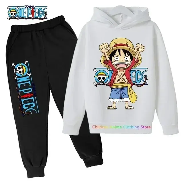 2025 New Anime One Piece Hoodies Kids Fashion Luffy Pullover Oversized Hoodie Sweats Kids Hip Hop Coat Boys Clothing Sudaderas